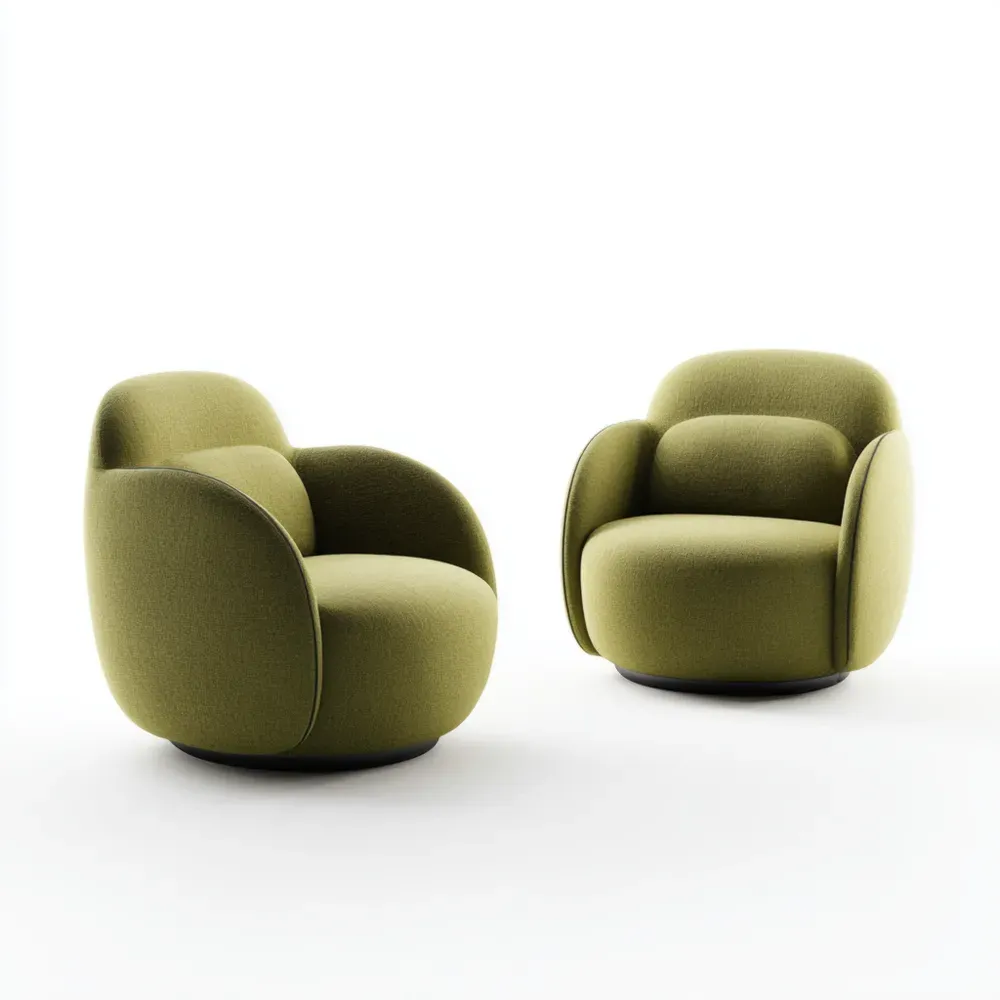 Sillón tapizado 85x80x90 cm – Verde Oliva – Estilo Moderno