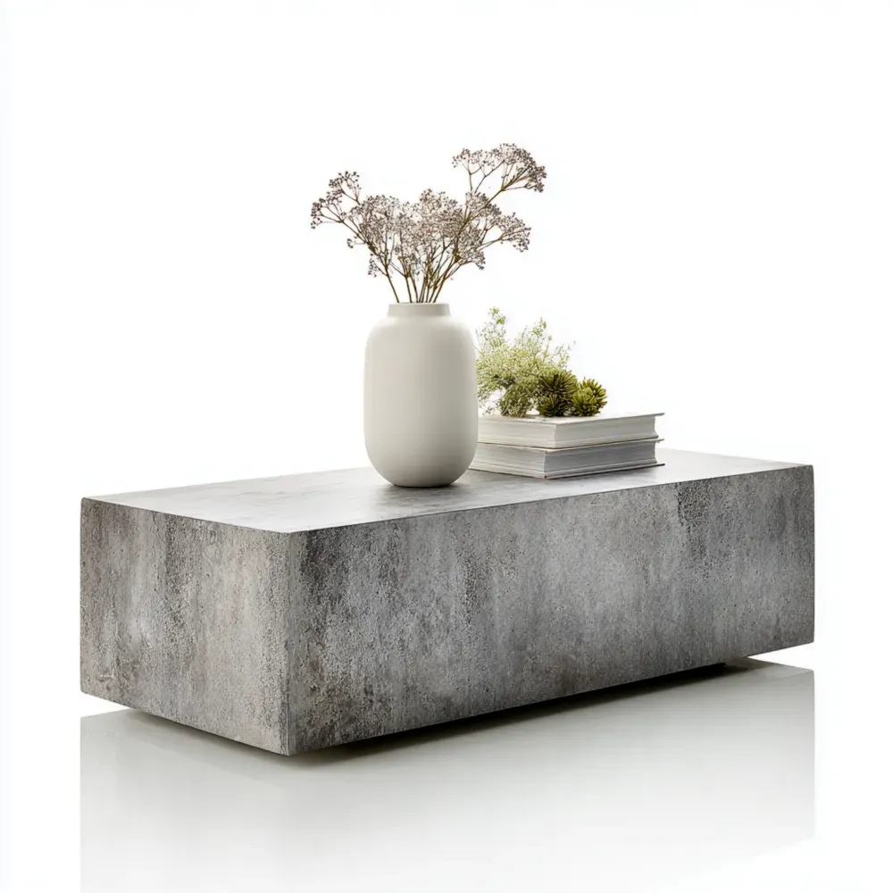 Mesa de Centro de Hormigón 120x60x35 cm - Gris - Diseño Industrial