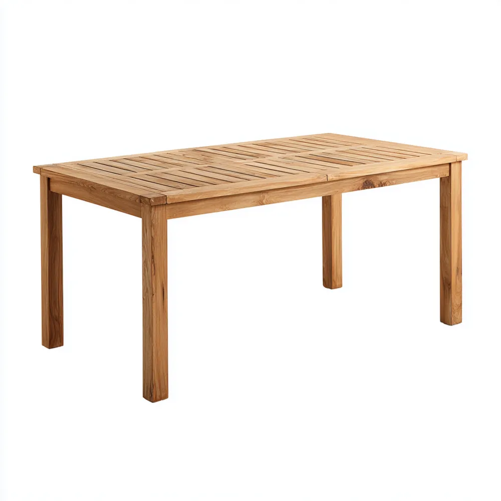 Mesa de Comedor para Jardín Madera de Teca 160x90x75 cm - Color Natural