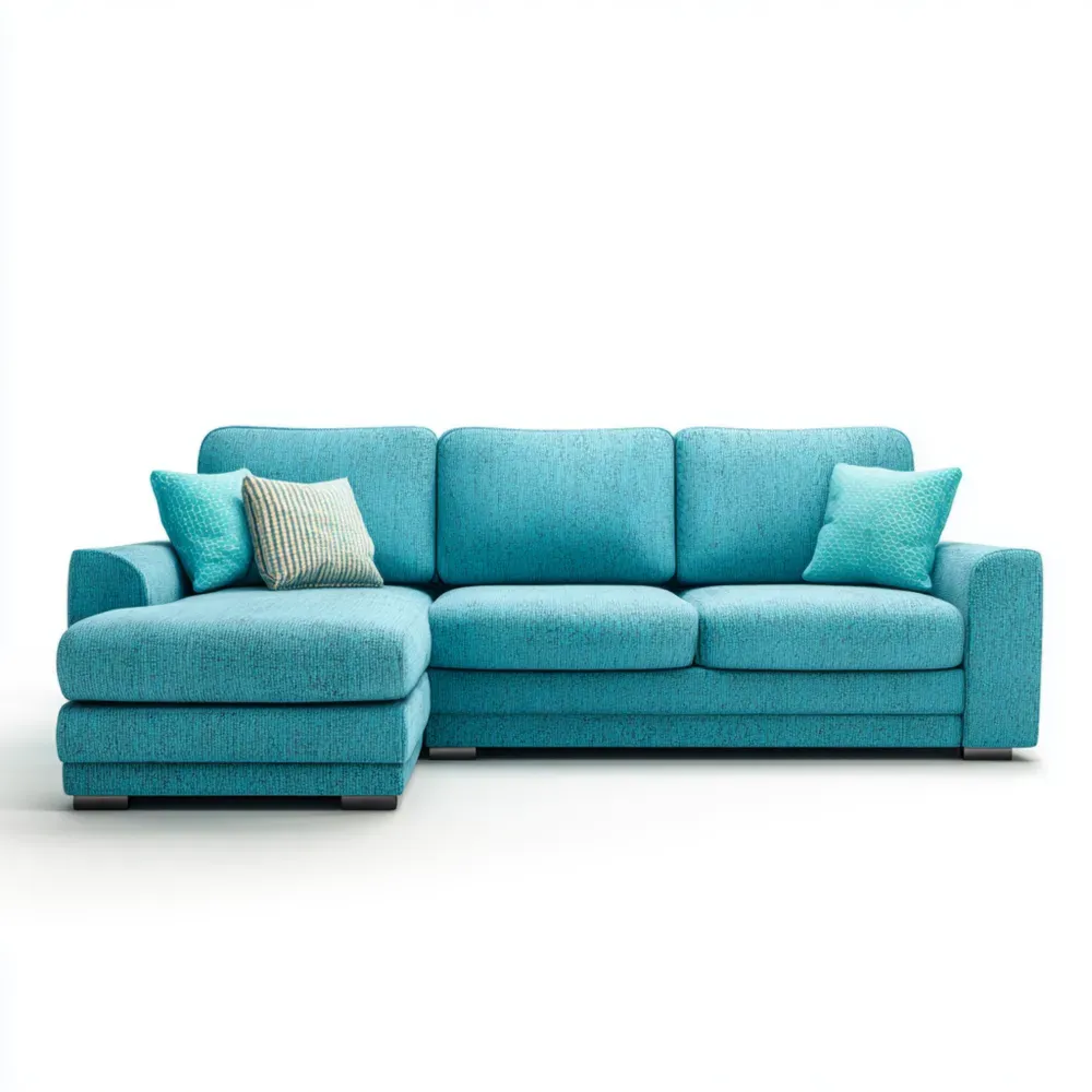 Sofá Seccional 250x150x90 cm – Azul Turquesa – Diseño Moderno
