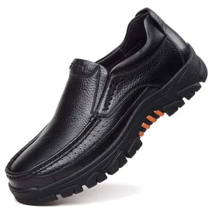 ⏰Limited Time Offer--50% OFF 🎉Men's waterproof and non-slip soft insole corrective leather shoes