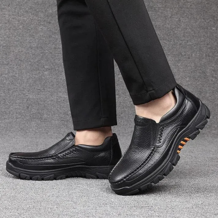 ⏰Limited Time Offer--50% OFF 🎉Men's waterproof and non-slip soft insole corrective leather shoes