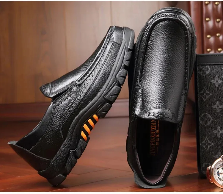 ⏰Limited Time Offer--50% OFF 🎉Men's waterproof and non-slip soft insole corrective leather shoes