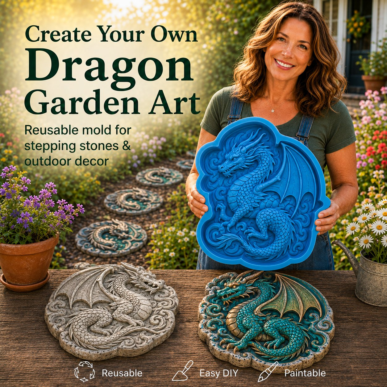 💥 LAST DAY 49% OFF - 🌻 Reusable Sunflower Stepping Stone Mold