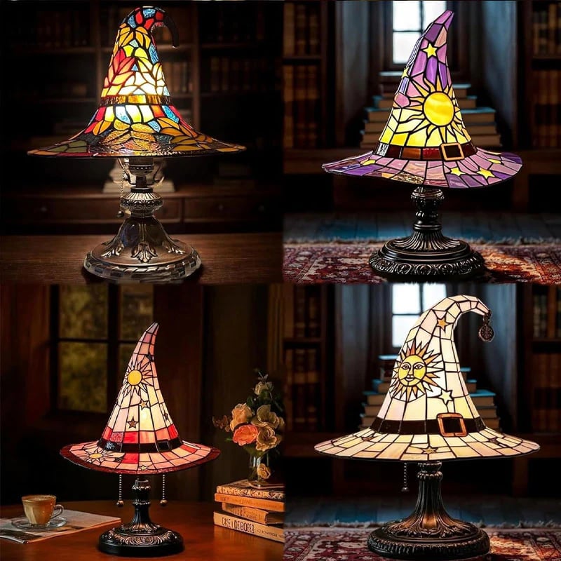 Magical witch hat lamp for home decor