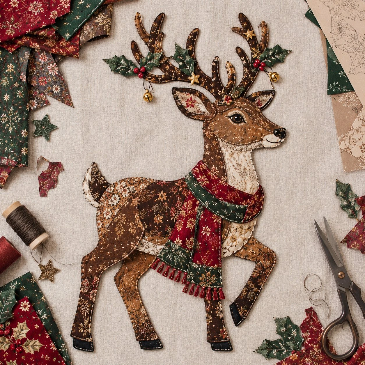 🎅Christmas Patchwork Fabric DIY Decor Kit