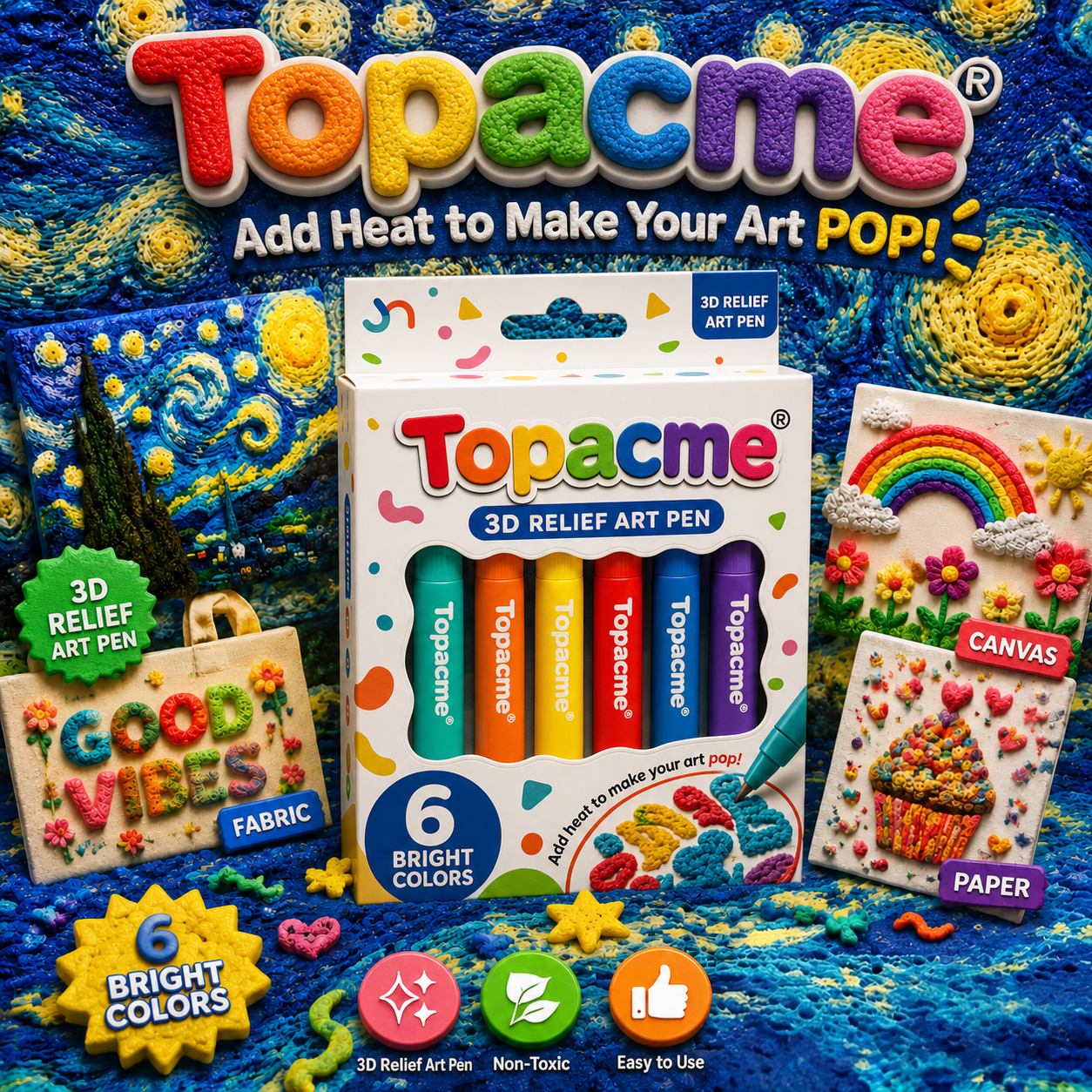 Save 50% by ordering today丨 3D Relief Art Pen – Turn Flat Drawings Into Touchable 3D Art🪄