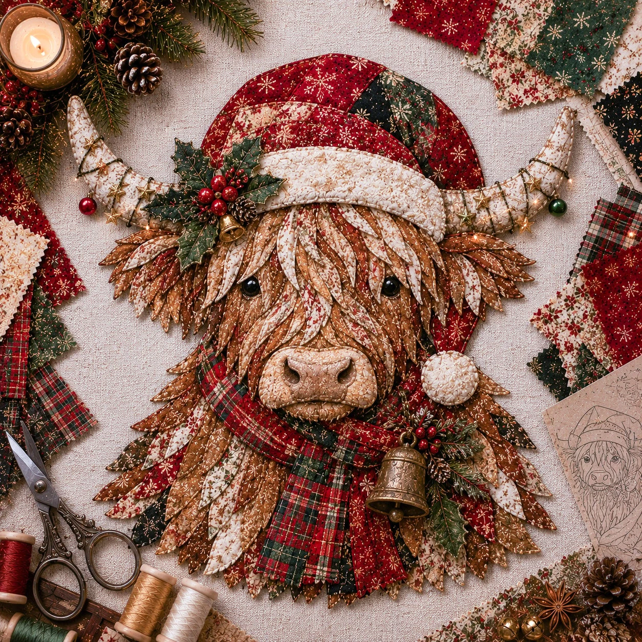 🎅Christmas Patchwork Fabric DIY Decor Kit