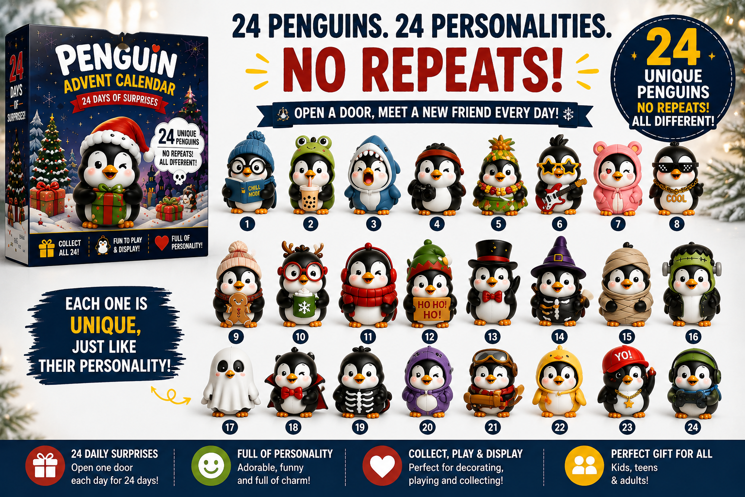 Unique penguin surprise characters