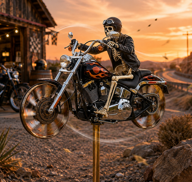 🔥Last Day Promo: 49% OFF 💀-Skull Motorcycle Windmill- 🏍️🚚