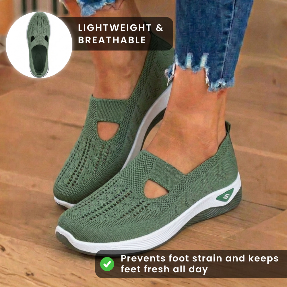 On Wedge Sneakers - Cutout Teardrop Design & Rocker Sole