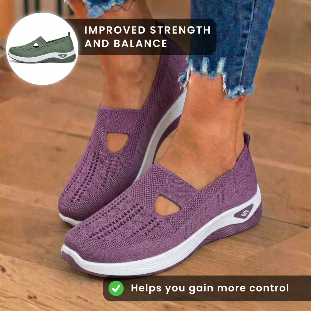 On Wedge Sneakers - Cutout Teardrop Design & Rocker Sole