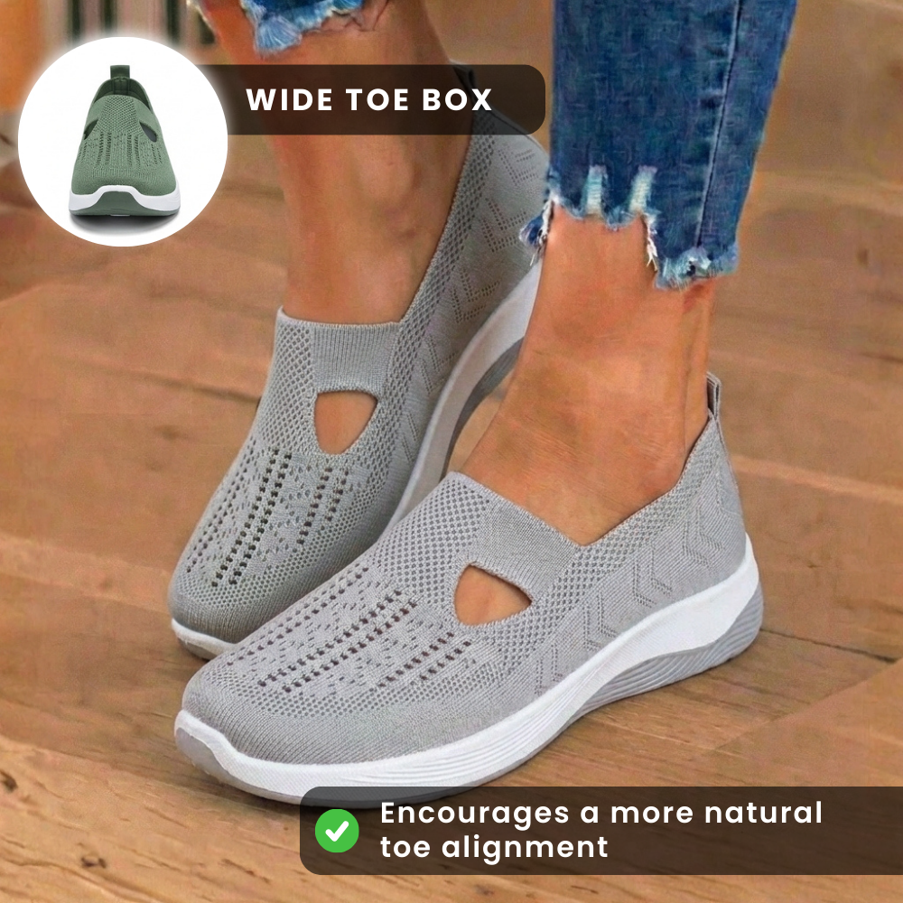 On Wedge Sneakers - Cutout Teardrop Design & Rocker Sole