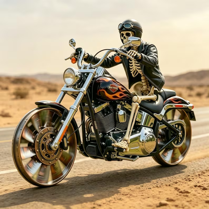 🔥Last Day Promo: 49% OFF 💀-Skull Motorcycle Windmill- 🏍️🚚