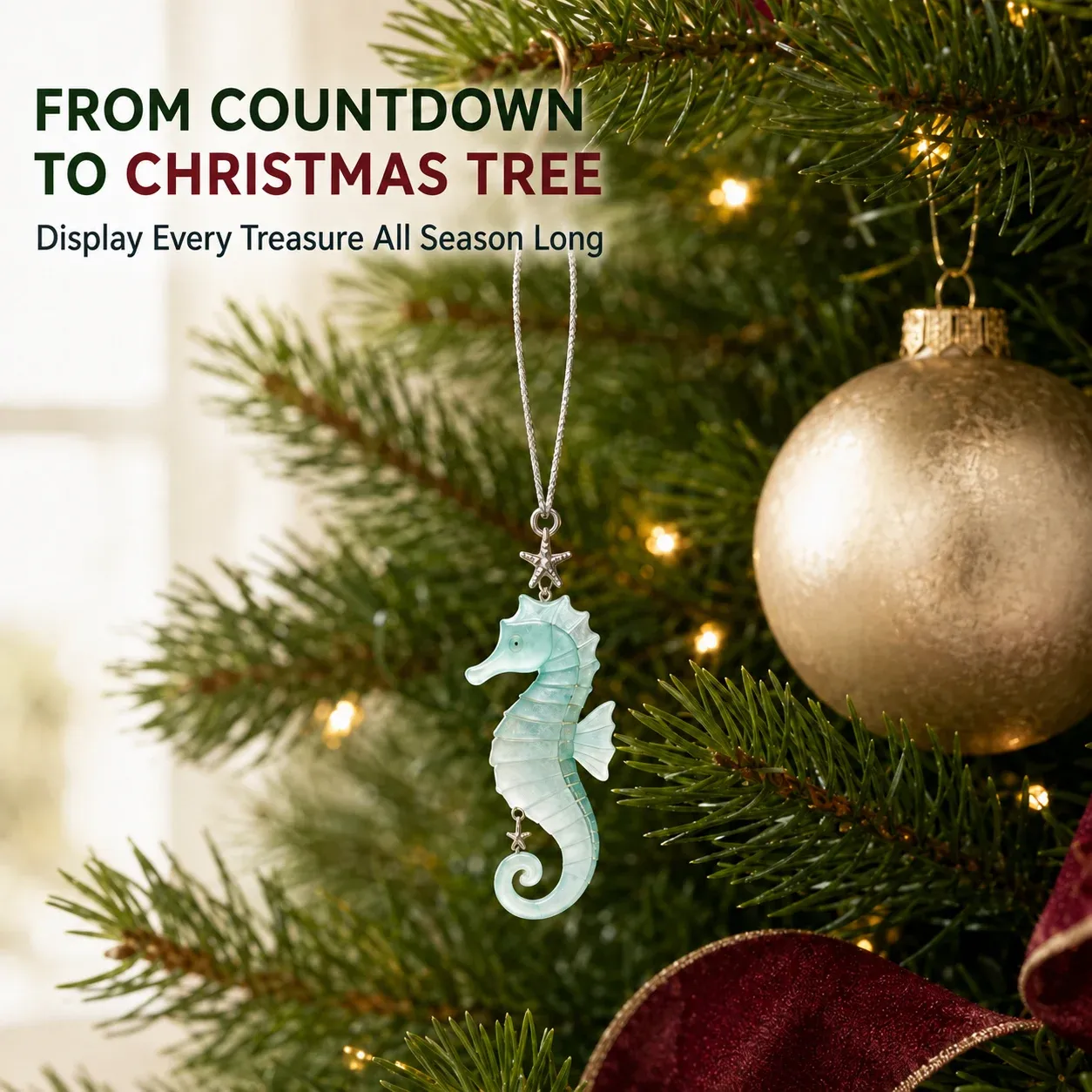 Coastal ornaments displayed beyond the Advent countdown