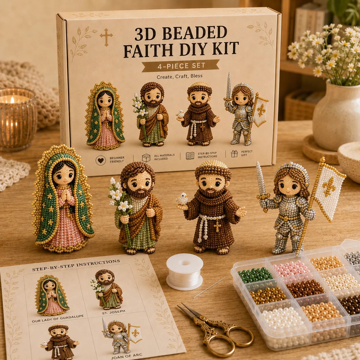 🧵✨ Tiny 3D Beaded Animal DIY Kit