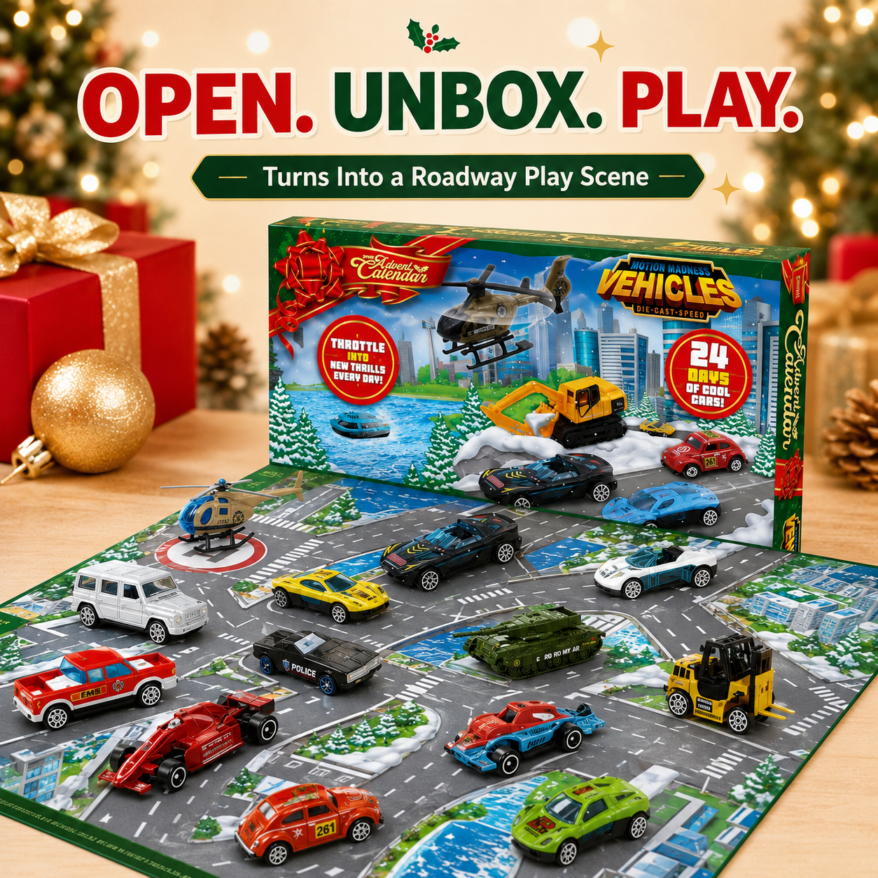 24 vehicle positions numbered layout on calendar