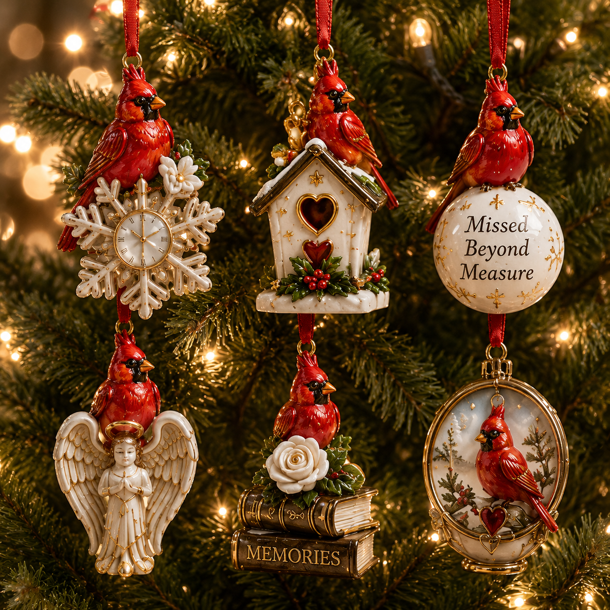Cardinal Christmas remembrance ornaments