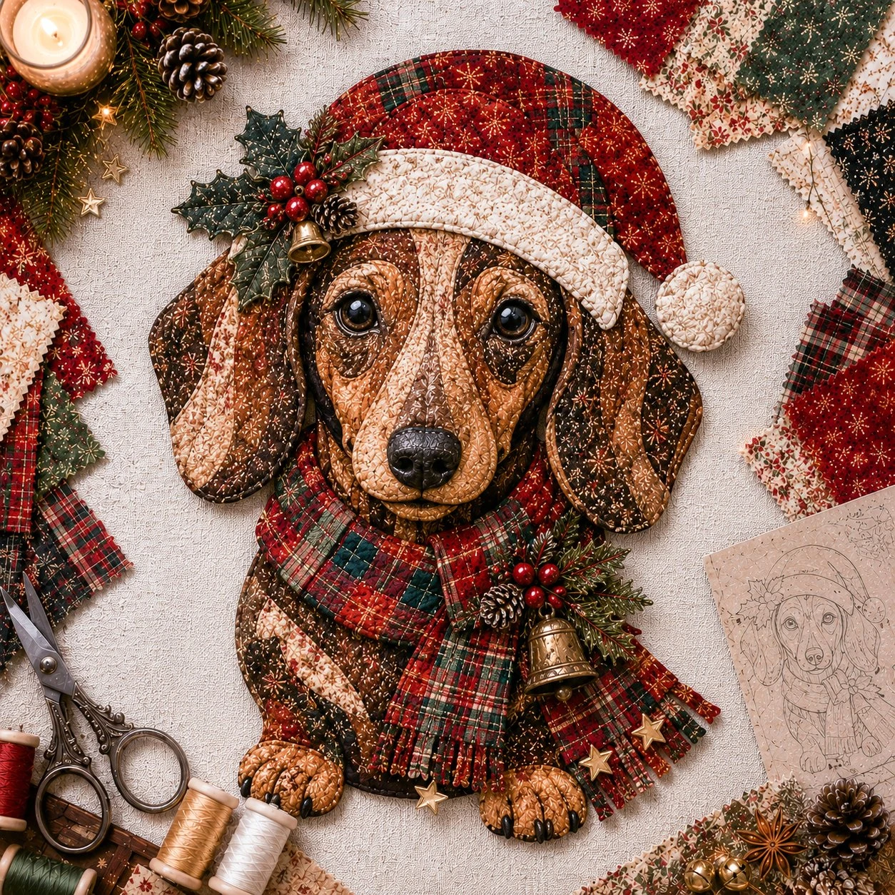 🎅Christmas Patchwork Fabric DIY Decor Kit