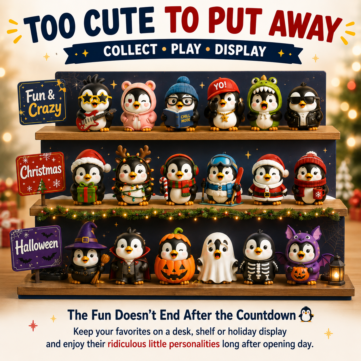 Cute penguin characters for display