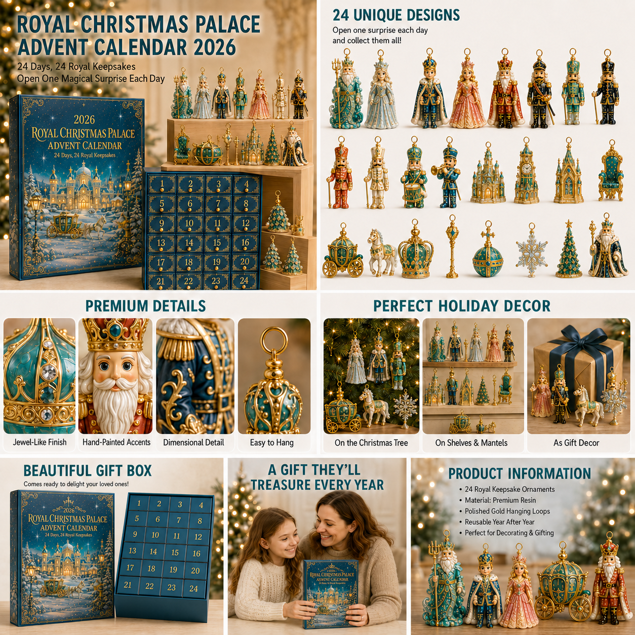 Royal Christmas Palace premium ornament details
