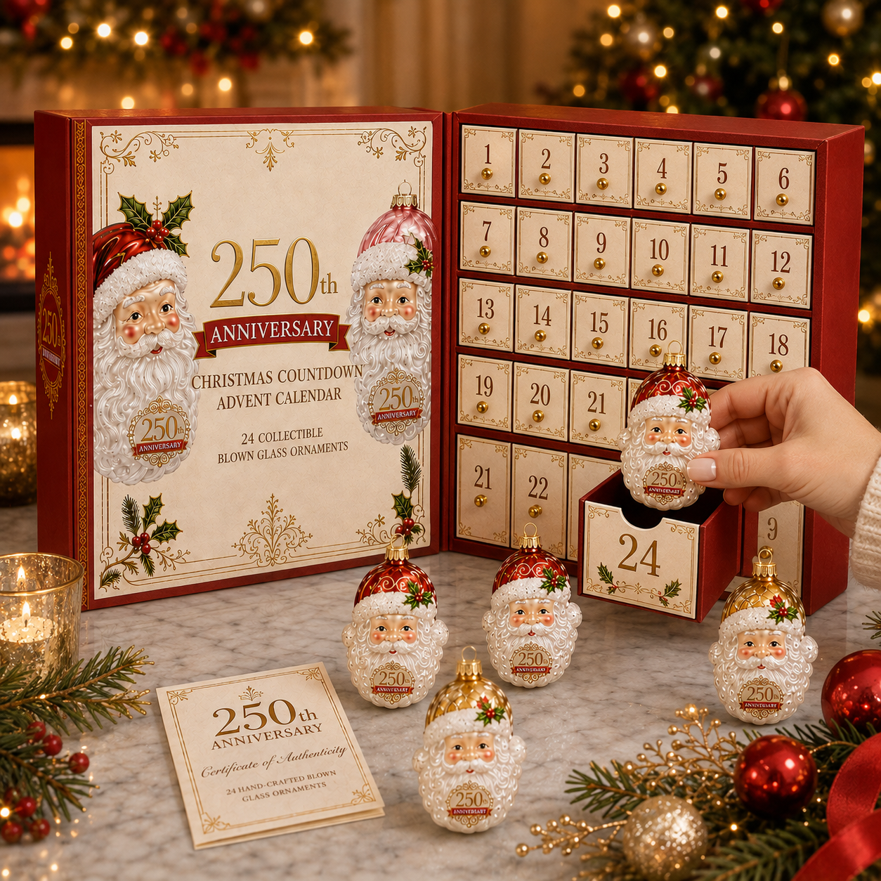 24 day Santa Christmas Countdown Advent Calendar