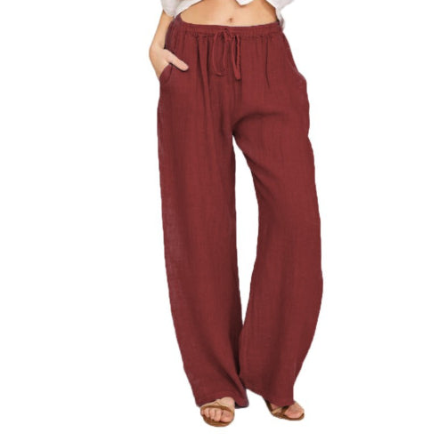 Women’s Casual Cotton & Linen Yoga Pants | Breathable Loose-Fit Harem Trousers | Elegant High-Waist Wide-Leg Lounge Pants | Trendy Minimalist Boho Yoga Bottoms | 2026 Sustainable Wellness Wear