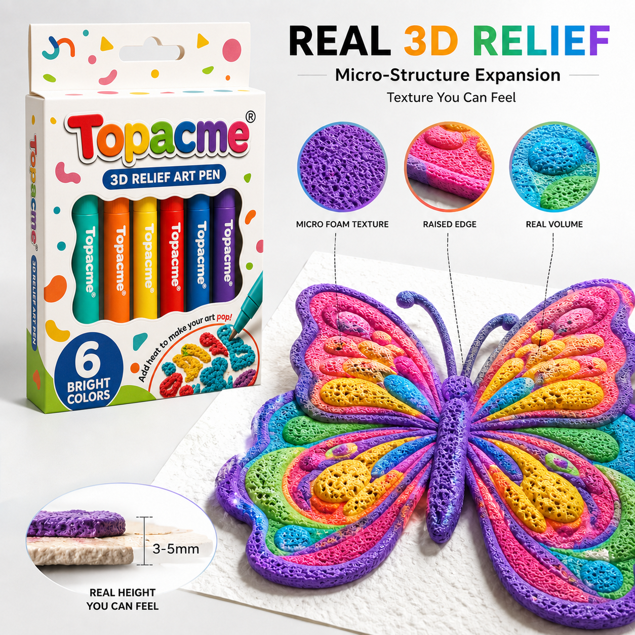 Save 50% by ordering today丨 3D Relief Art Pen – Turn Flat Drawings Into Touchable 3D Art🪄
