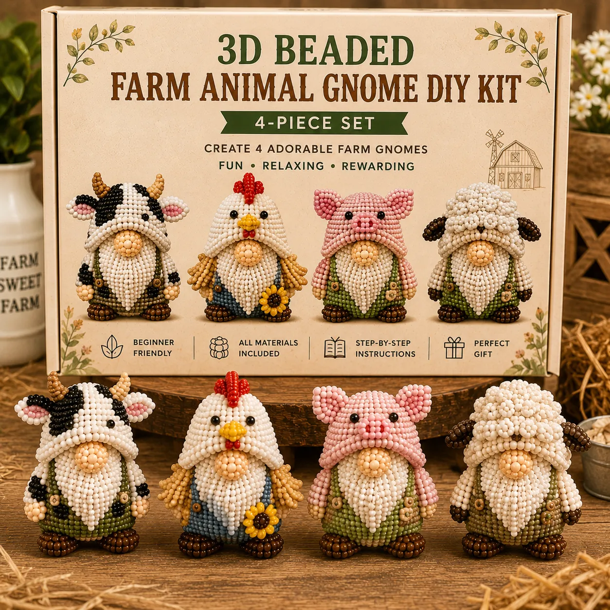 🧵✨ Tiny 3D Beaded Animal DIY Kit
