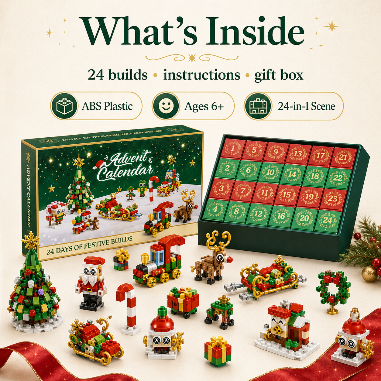 Full color festive gift box packaging layout