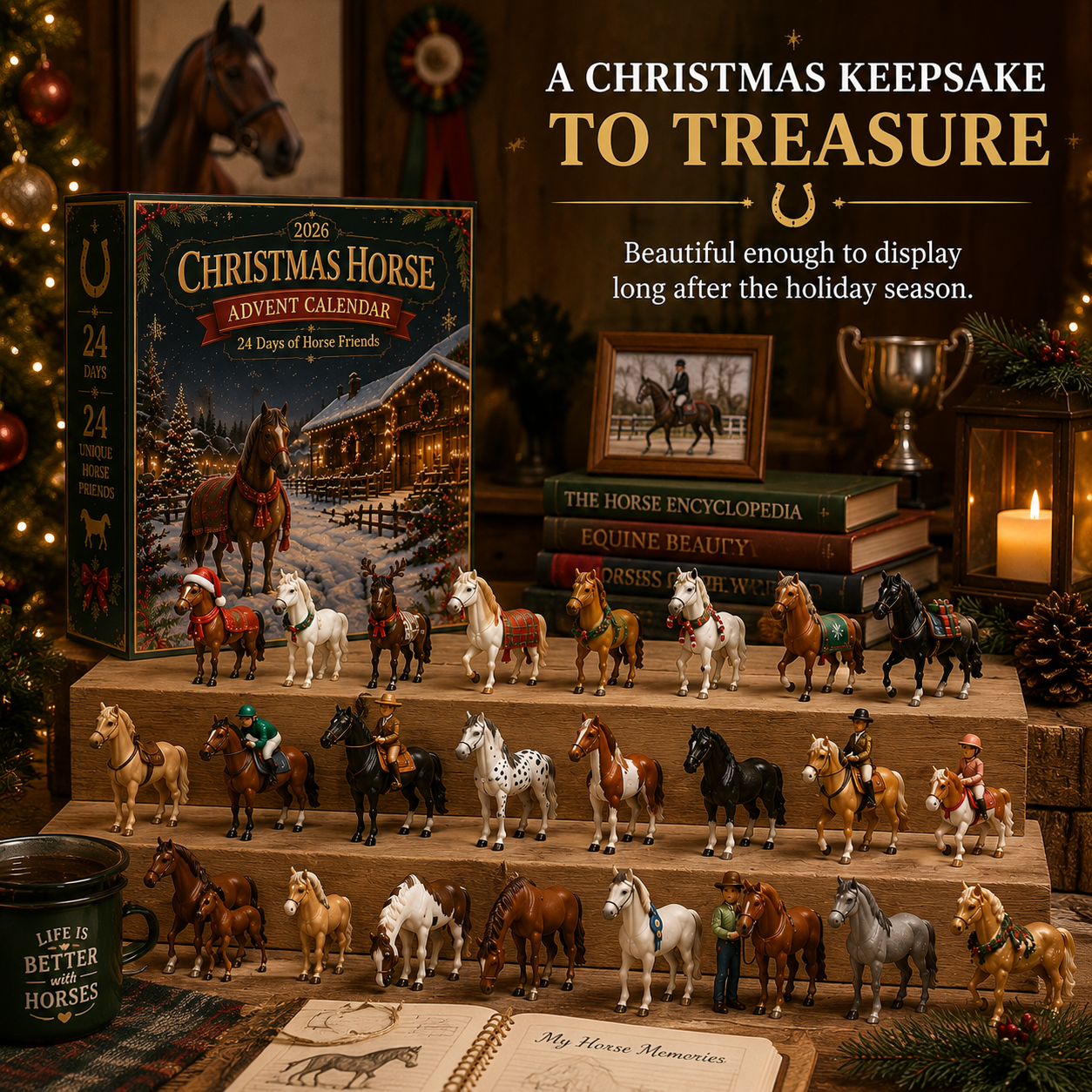 Christmas Horse Advent Calendar – 24 Days of Horse Friends gift and lifestyle view