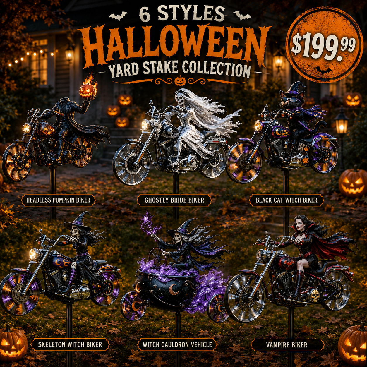 🔥HALLOWEEN MOTORCYCLE-THEMED GARDEN WINDMILL