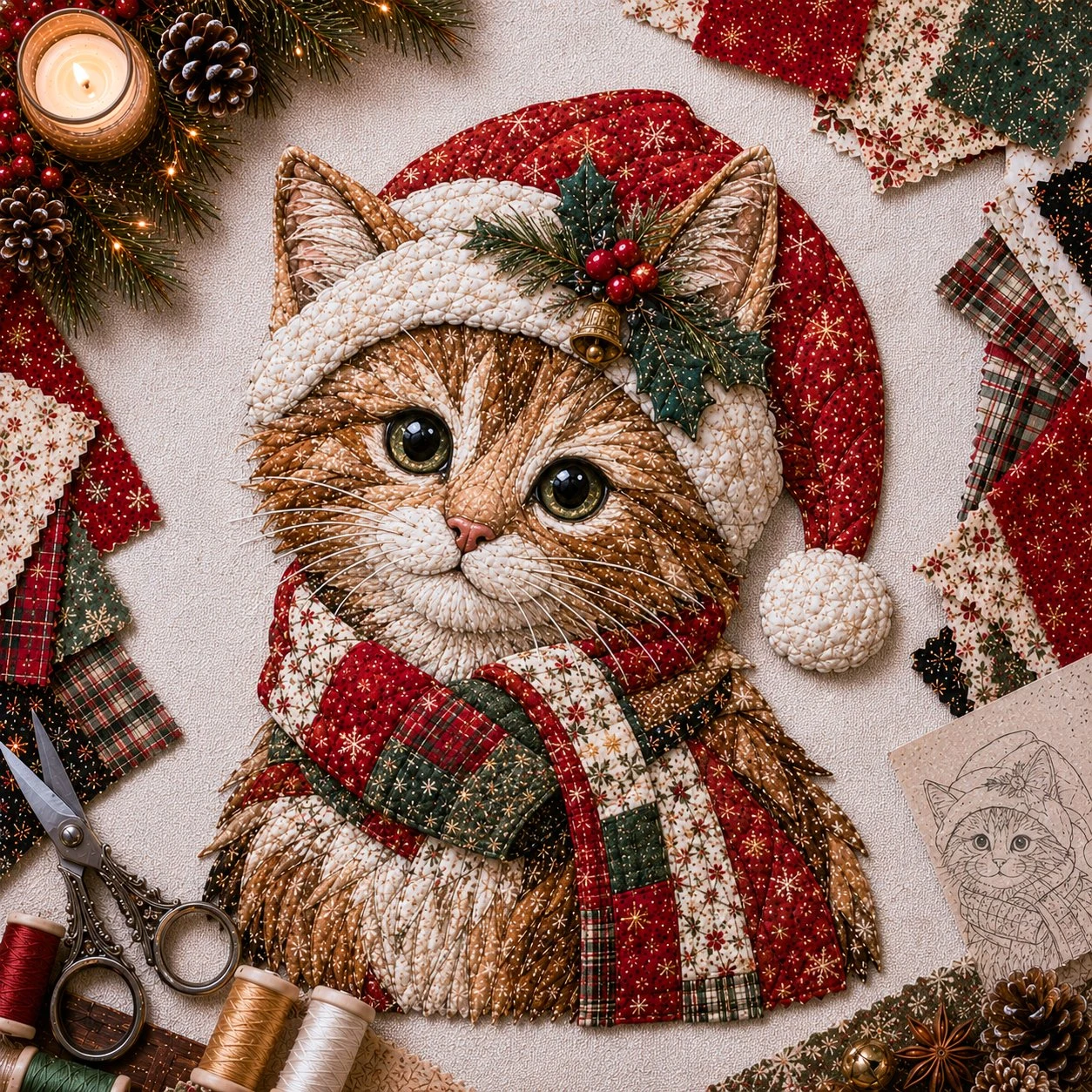 🎅Christmas Patchwork Fabric DIY Decor Kit
