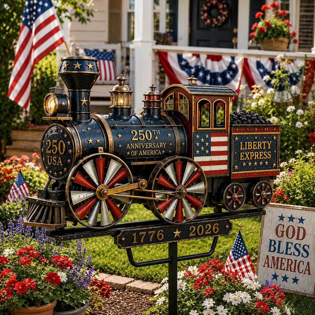 🚂USA 250 “Liberty Express” Train Garden Wind Spinner