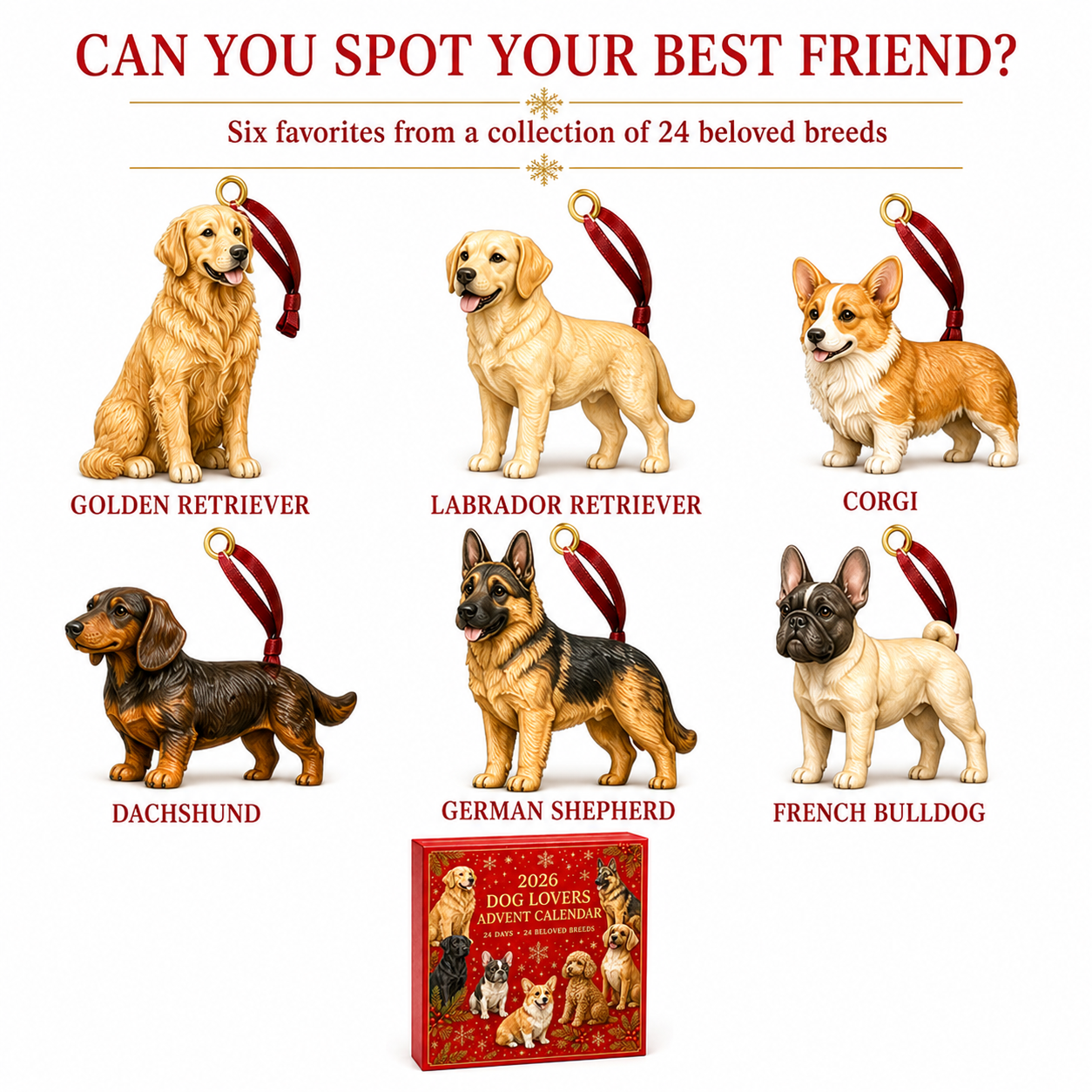 2026 Dog Lovers Advent Calendar – 24 Breed Ornaments collection view
