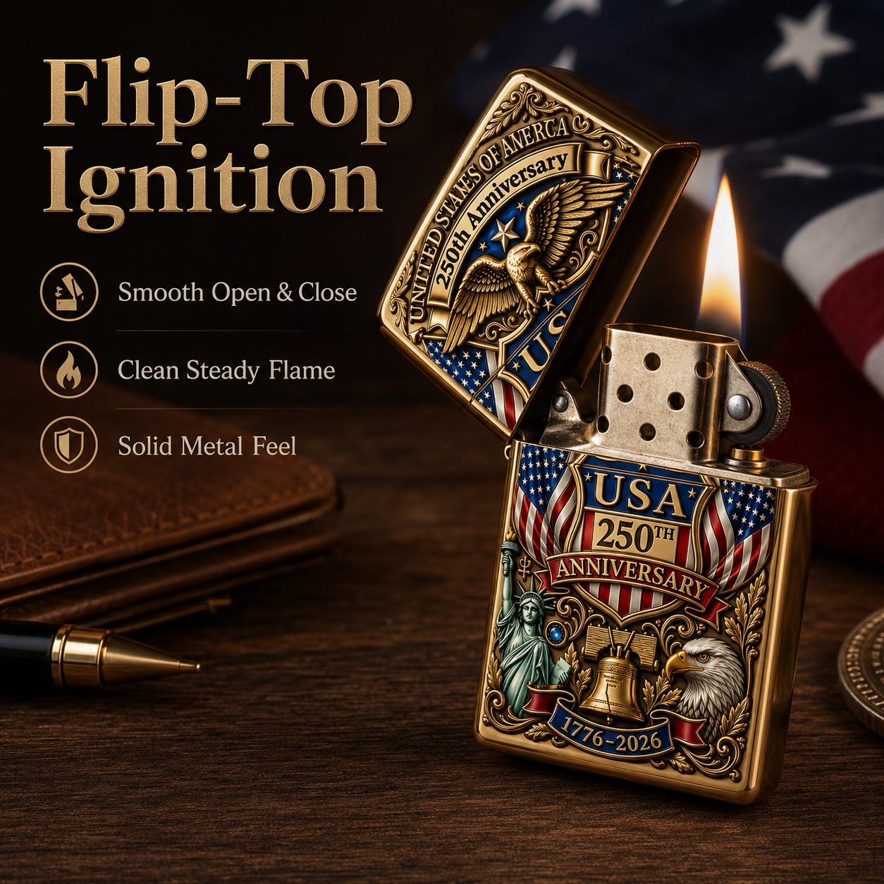 🗽Limited Edition 1776–2026 Semiquincentennial Commemorative Lighter