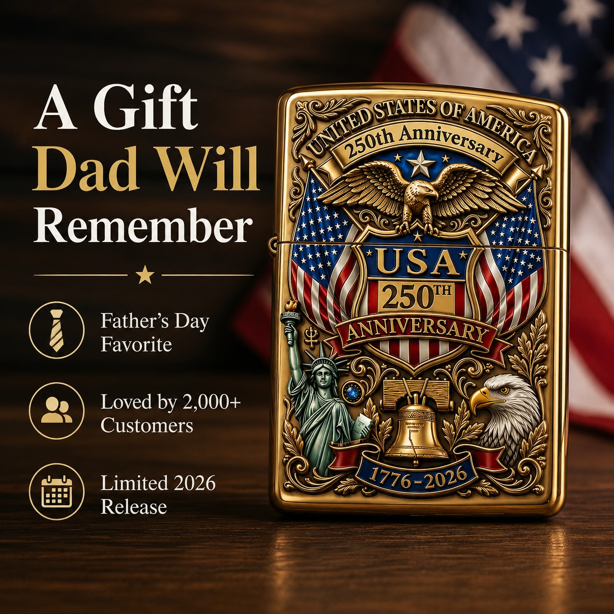 🗽Limited Edition 1776–2026 Semiquincentennial Commemorative Lighter