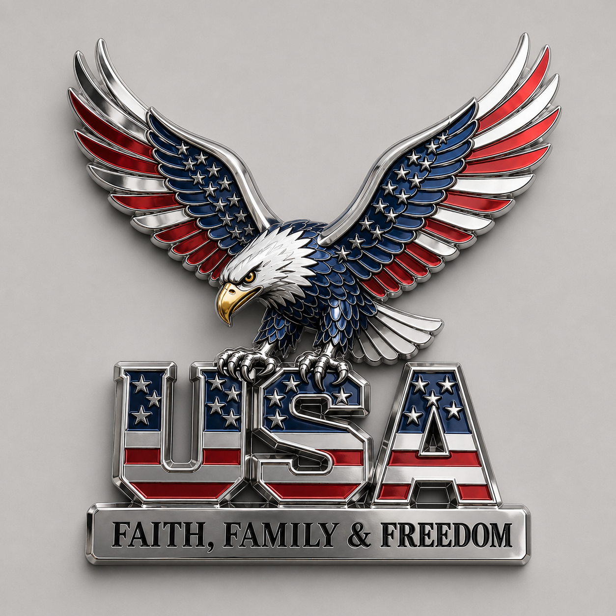 250th Anniversary 60% OFF - ★USA Faith, Family & Freedom★ Metal Emblem
