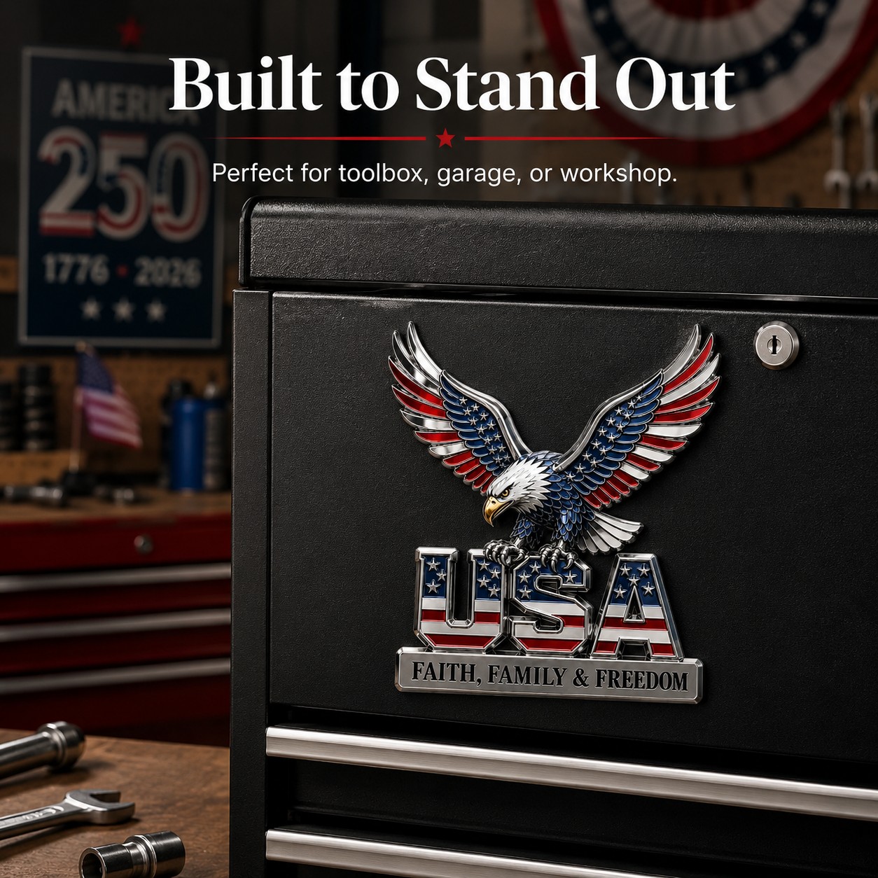 250th Anniversary 60% OFF - ★USA Faith, Family & Freedom★ Metal Emblem