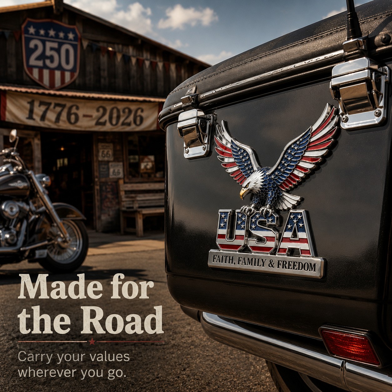 250th Anniversary 60% OFF - ★USA Faith, Family & Freedom★ Metal Emblem