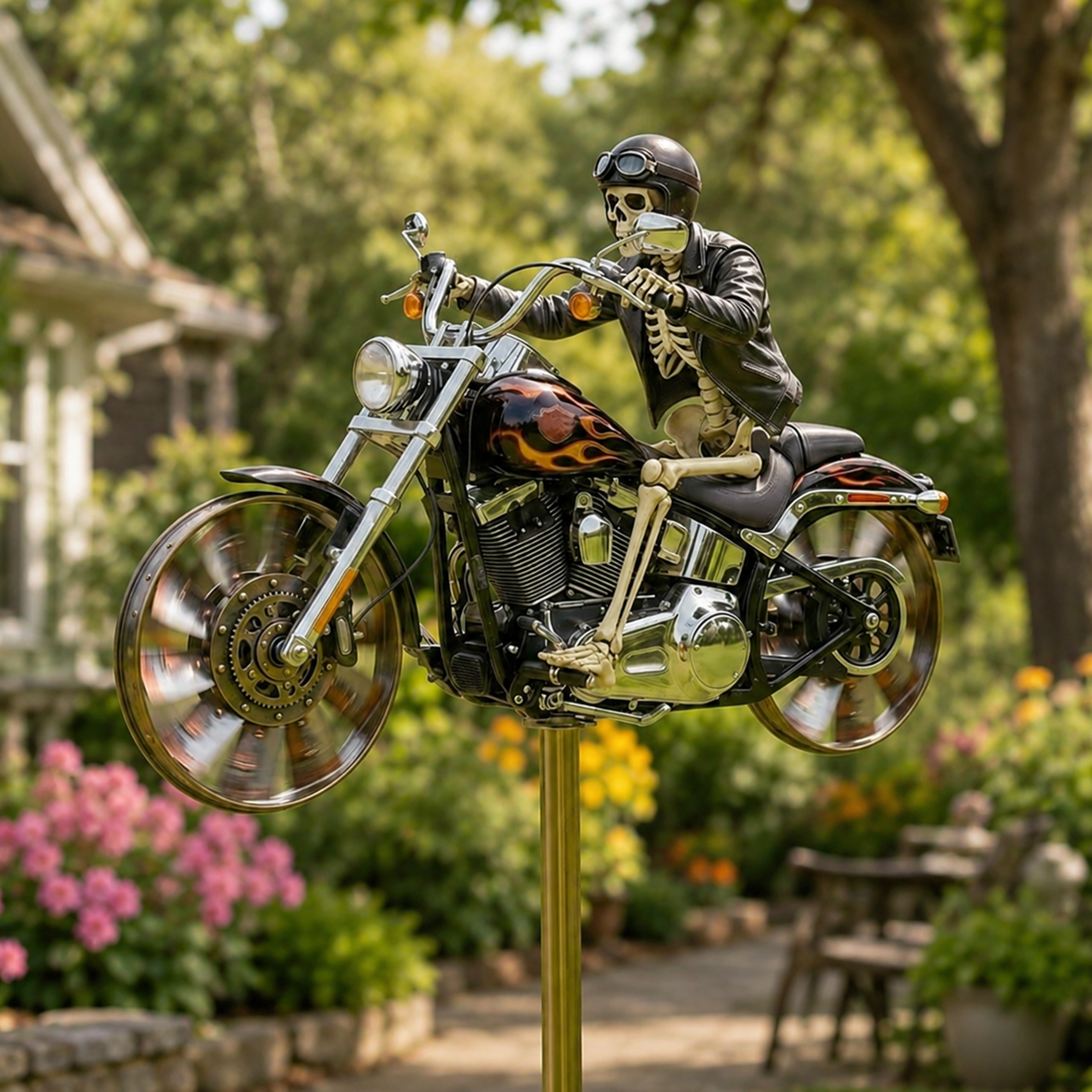 🔥Last Day Promo: 49% OFF 💀-Skull Motorcycle Windmill- 🏍️🚚