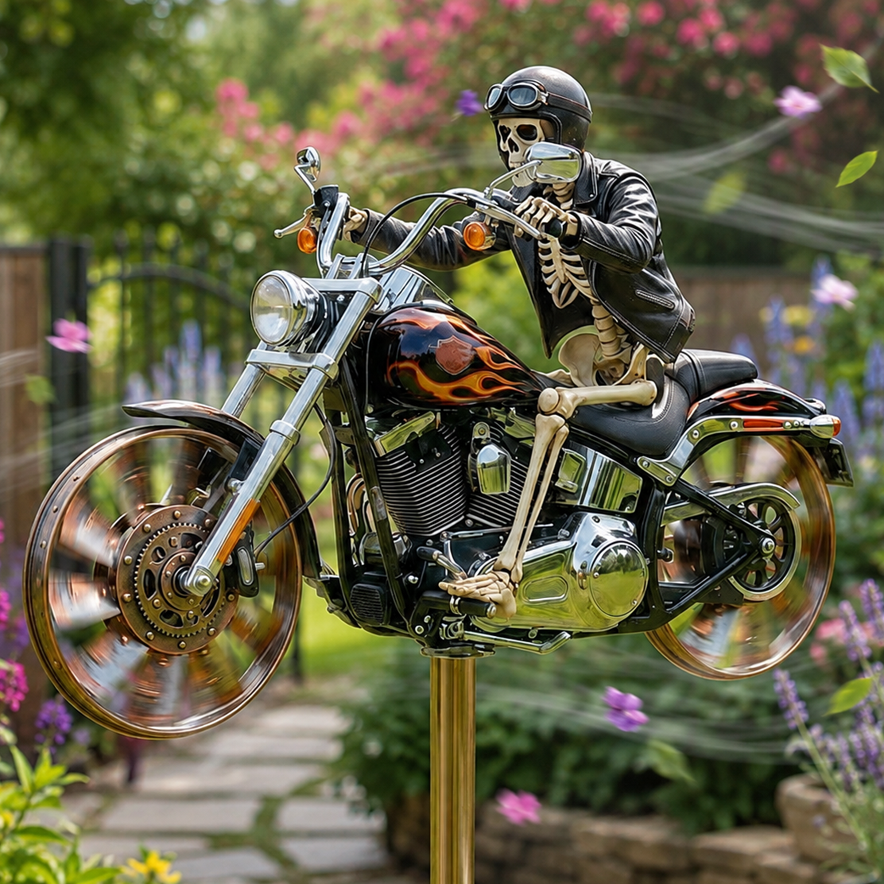 🔥Last Day Promo: 49% OFF 💀-Skull Motorcycle Windmill- 🏍️🚚