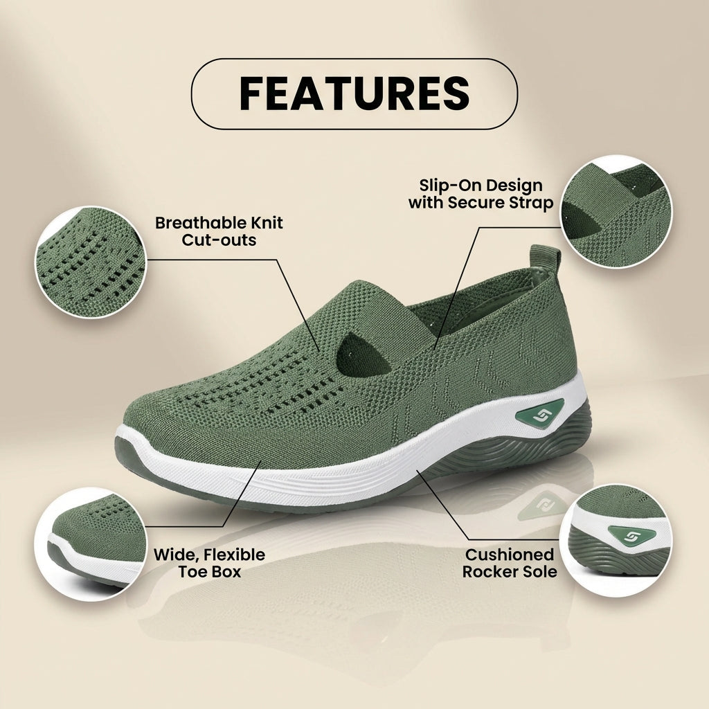 On Wedge Sneakers - Cutout Teardrop Design & Rocker Sole