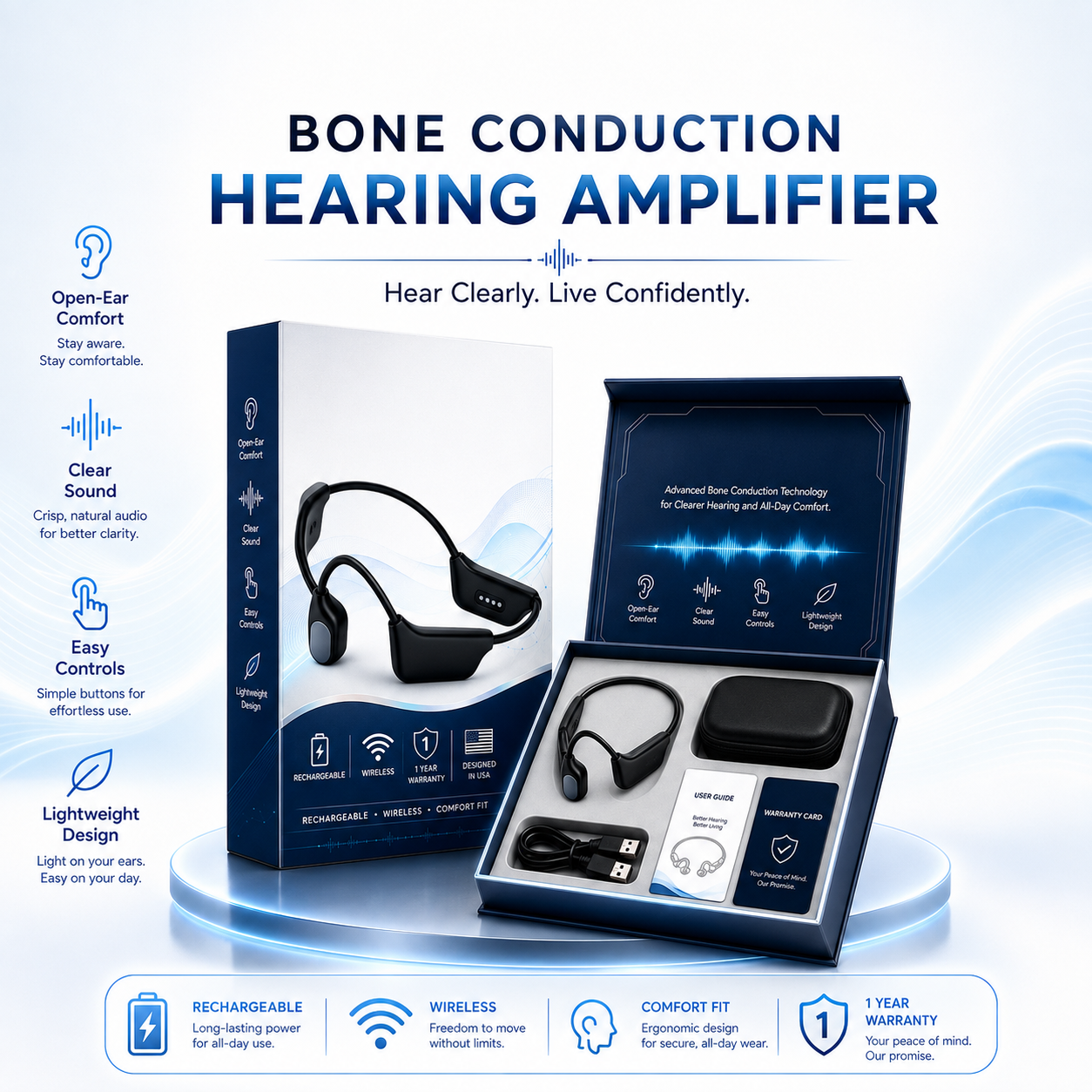 💖💥Limited-time offer! 🔥Bone Conduction Hearing Aids