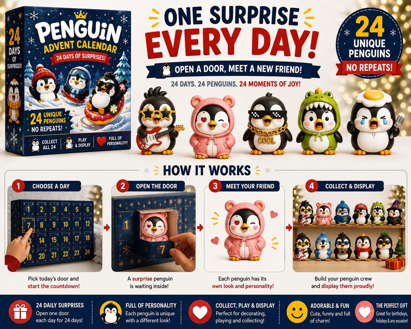 Penguin advent calendar collectible figures