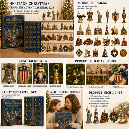Complete 24 unique Heritage Christmas ornament designs