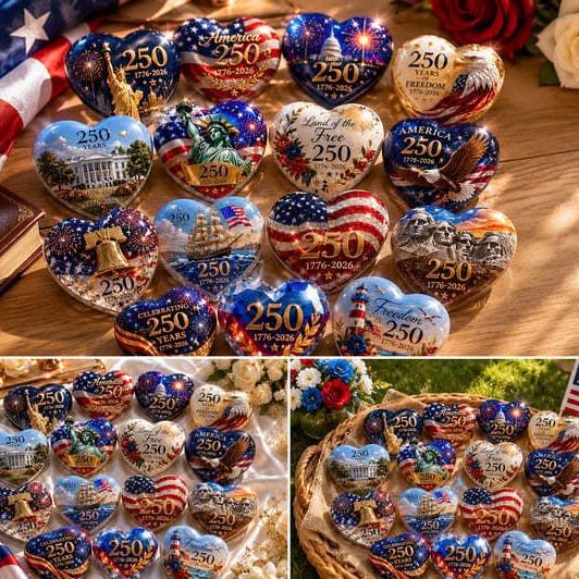 🇺🇸 America 250th Anniversary Commemorative Heart Ornament Collection