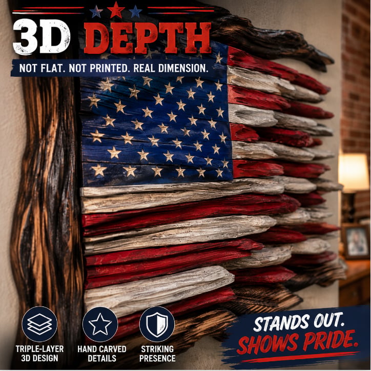 🇺🇸 Handmade Wooden American Flag Wall Art