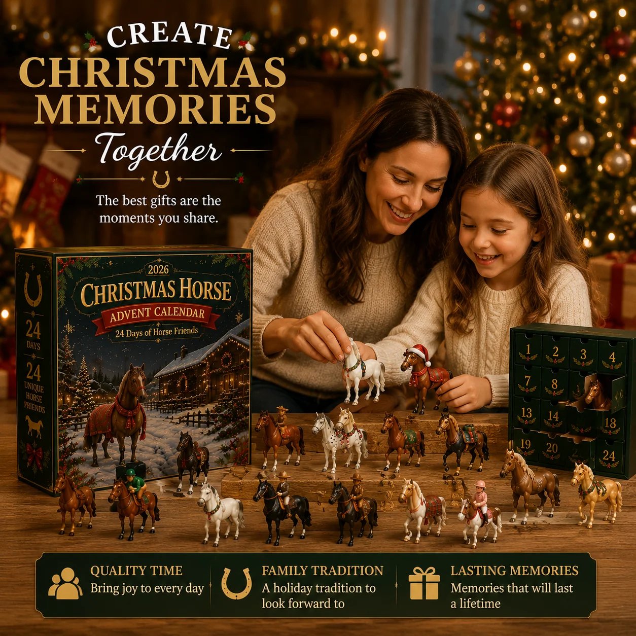 Horse advent calendar collectible figurine details