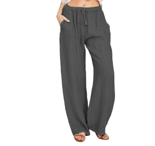 Women’s Casual Cotton & Linen Yoga Pants | Breathable Loose-Fit Harem Trousers | Elegant High-Waist Wide-Leg Lounge Pants | Trendy Minimalist Boho Yoga Bottoms | 2026 Sustainable Wellness Wear